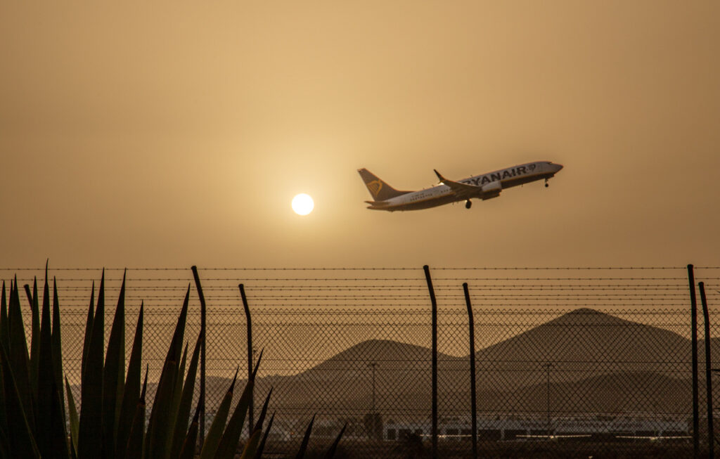 Calima Sunset at Lanzarote Airport - Wendy Kerr